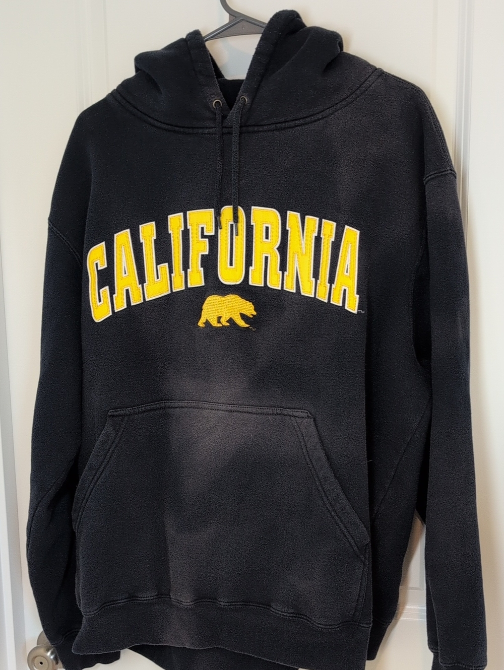 California Graphic Black Hoodie with Gold Bear Logo And Fade